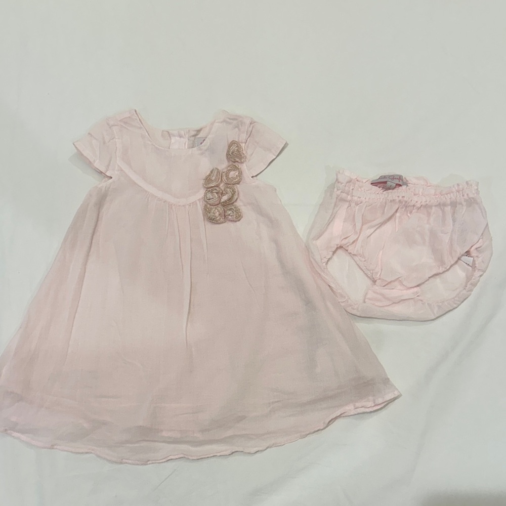 Lili Gaufrette baby girl’s dress and bloomer